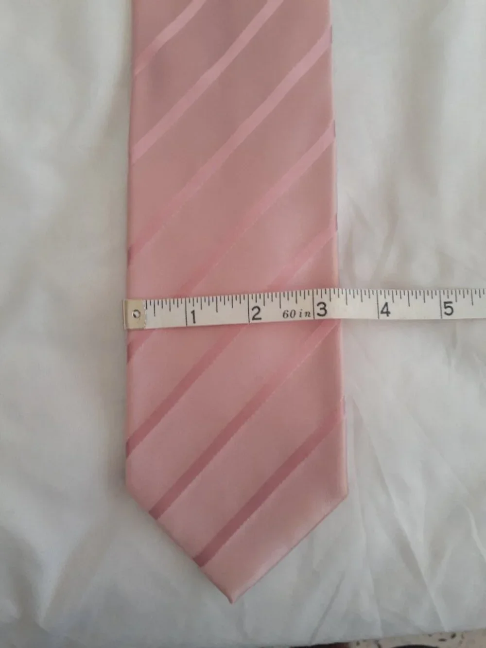 Van Heusen tie pink line pattern silk handmade
